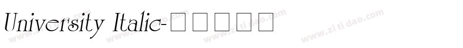 University Italic字体转换